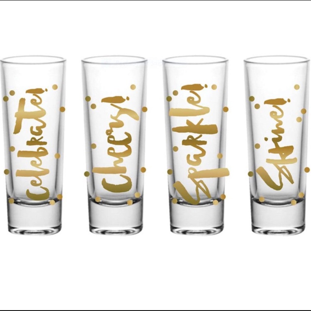 Slant Collection Celebrate 2oz Shot Glass Set of 4